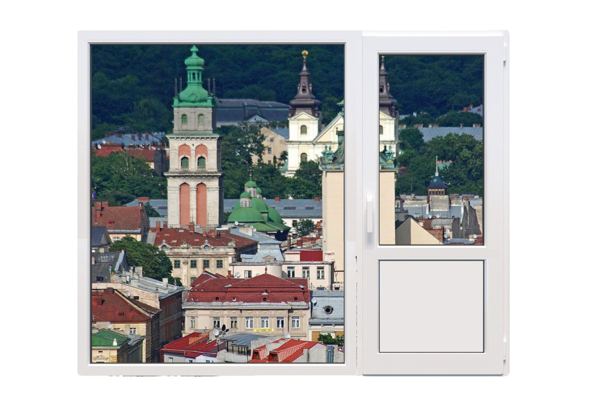Балконный блок Steko S700 с глухим паномарным окном в пол 1800 x 2000 мм