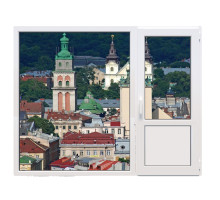 Балконный блок Steko S700 с глухим паномарным окном в пол 2100 x 2000 мм
