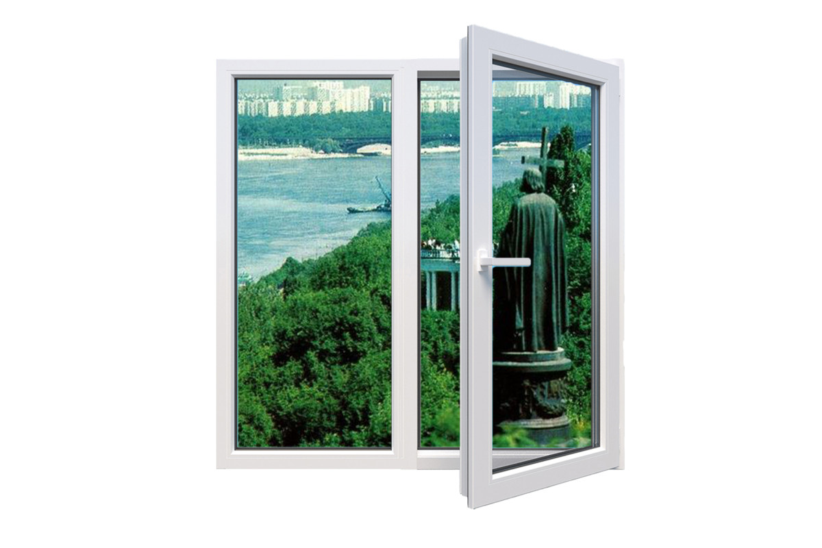 Металлопластиковые окна VEKA Softline двустворчатое с поворотно-откидной створкой 1200 x 1000 мм