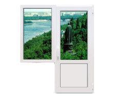 Балконный блок VEKA Softline с глухим окном и поворотно-откидной дверью 1700 x 2100 мм