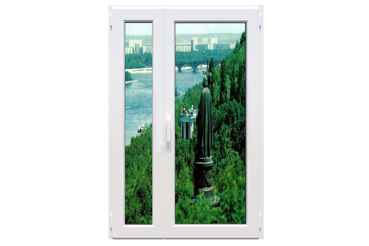 Металопластикові двері VEKA Softline полуторні з поворотно-відкидною створкою 1200 x 2000 мм