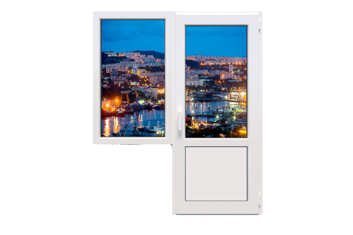 Балконний блок VEKA Softline 82 з глухим вікном і поворотно-відкидними дверима 1800 x 2200 мм