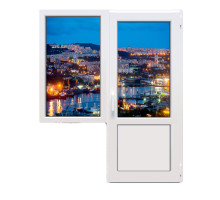 Балконний блок VEKA Softline 82 з глухим вікном і поворотно-відкидними дверима 1500 x 2100 мм