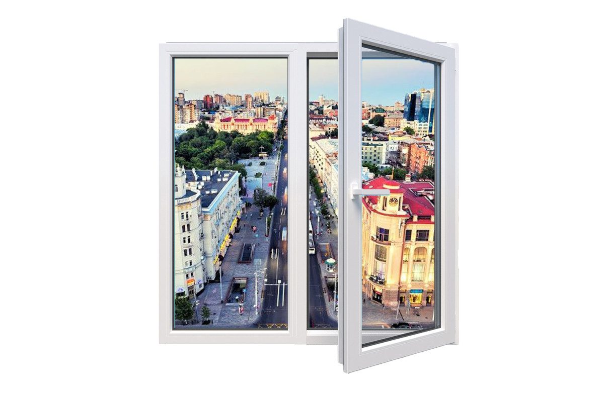 Металлопластиковые окна VEKA Proline двустворчатое с поворотно-откидной створкой 1200 x 1200 мм
