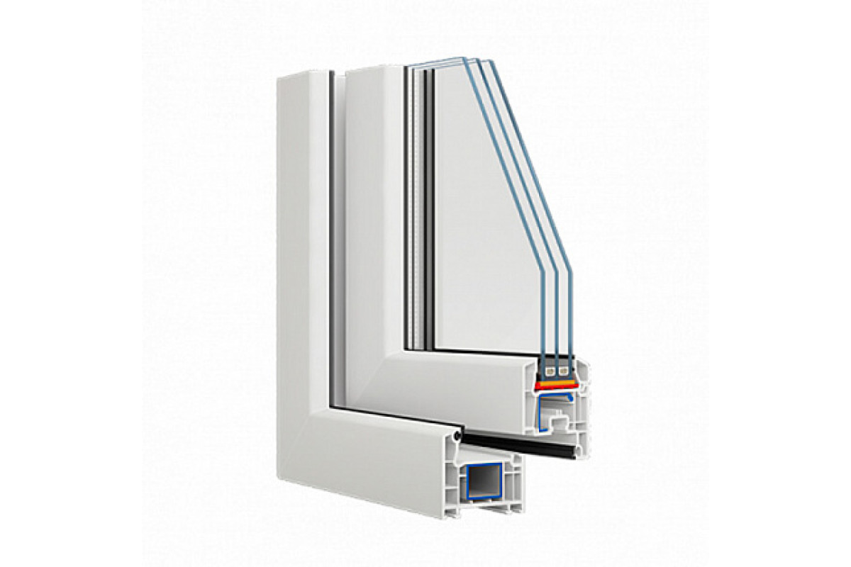 Металлопластиковые окна VEKA Proline двустворчатое с поворотно-откидной створкой 1200 x 1200 мм