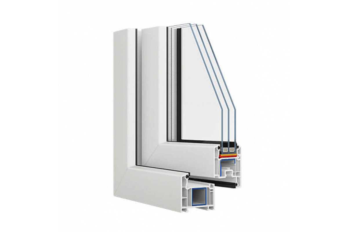Балконний блок VEKA Softline з двома вікнами і поворотно-відкидними дверима 2100 x 2200 мм