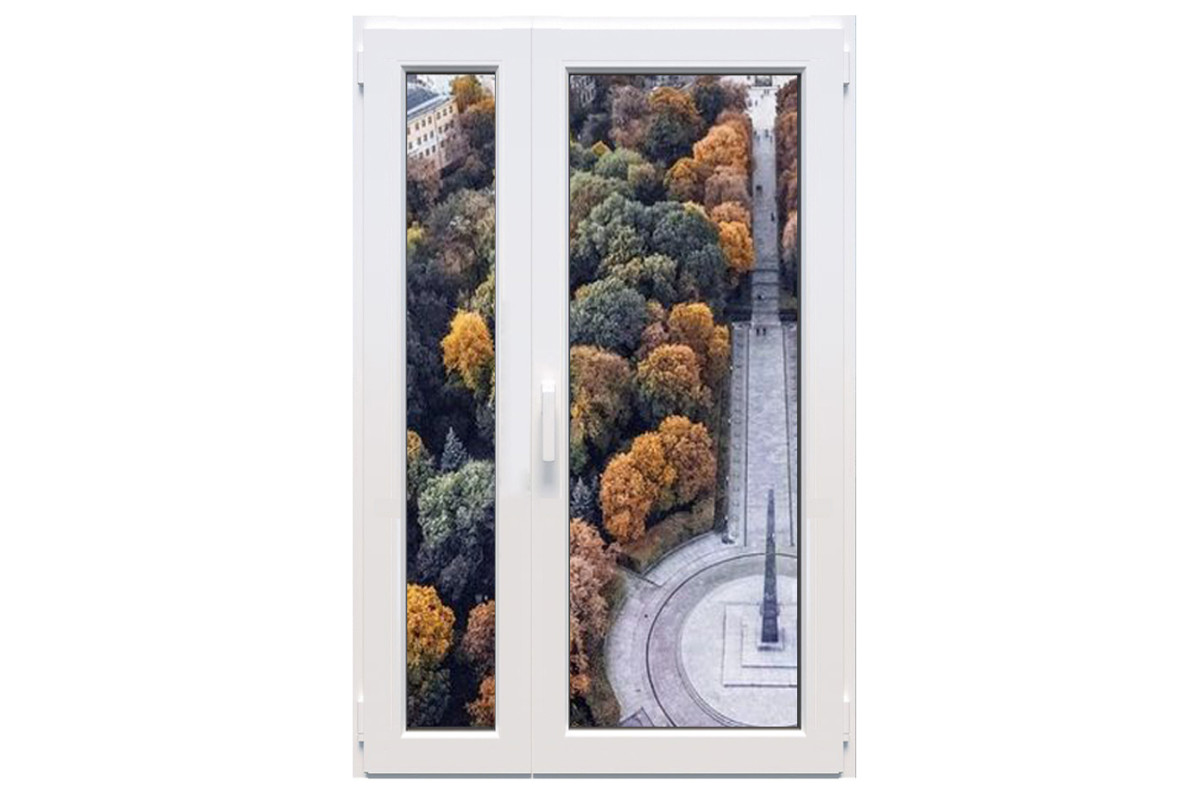 Металлопластиковые двери Viknaland 85Pro полуторные с поворотно-откидной створкой 1100 x 2000 мм
