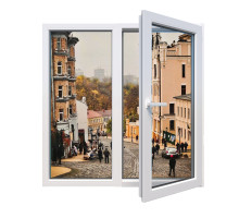 Металопластикове вікно Viknaroff Fenster 500 двостулкове з поворотно-відкидною стулкою 1000 x 1600 мм