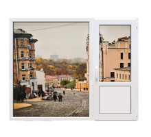 Балконный блок Viknaroff Fenster 500 с глухим паномарным окном в пол 1800 x 2000 мм