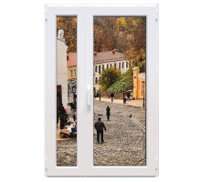 Металопластикові двері Viknaroff Fenster 500 полуторні з поворотно-відкидною створкою 1400 x 2200 мм