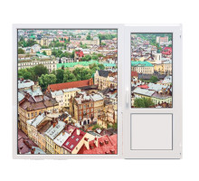 Балконный блок Viknaroff Gealan S8000 с глухим паномарным окном в пол 2400 x 2000 мм