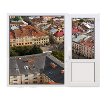 Балконный блок Viknaroff Gealan S9000 с глухим паномарным окном в пол 1800 x 2000 мм
