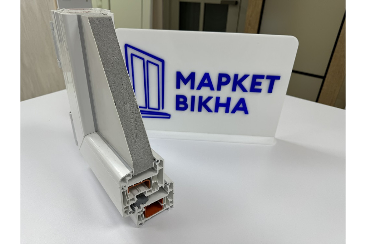 Балконный блок Viknaroff MegaLine 600 с двухстворчатым окном и поворотно-откидной створкой 1900 x 2000 мм