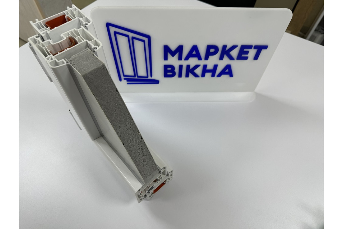 Балконный блок Viknaroff MegaLine 600 с двухстворчатым окном и поворотно-откидной створкой 1900 x 2000 мм