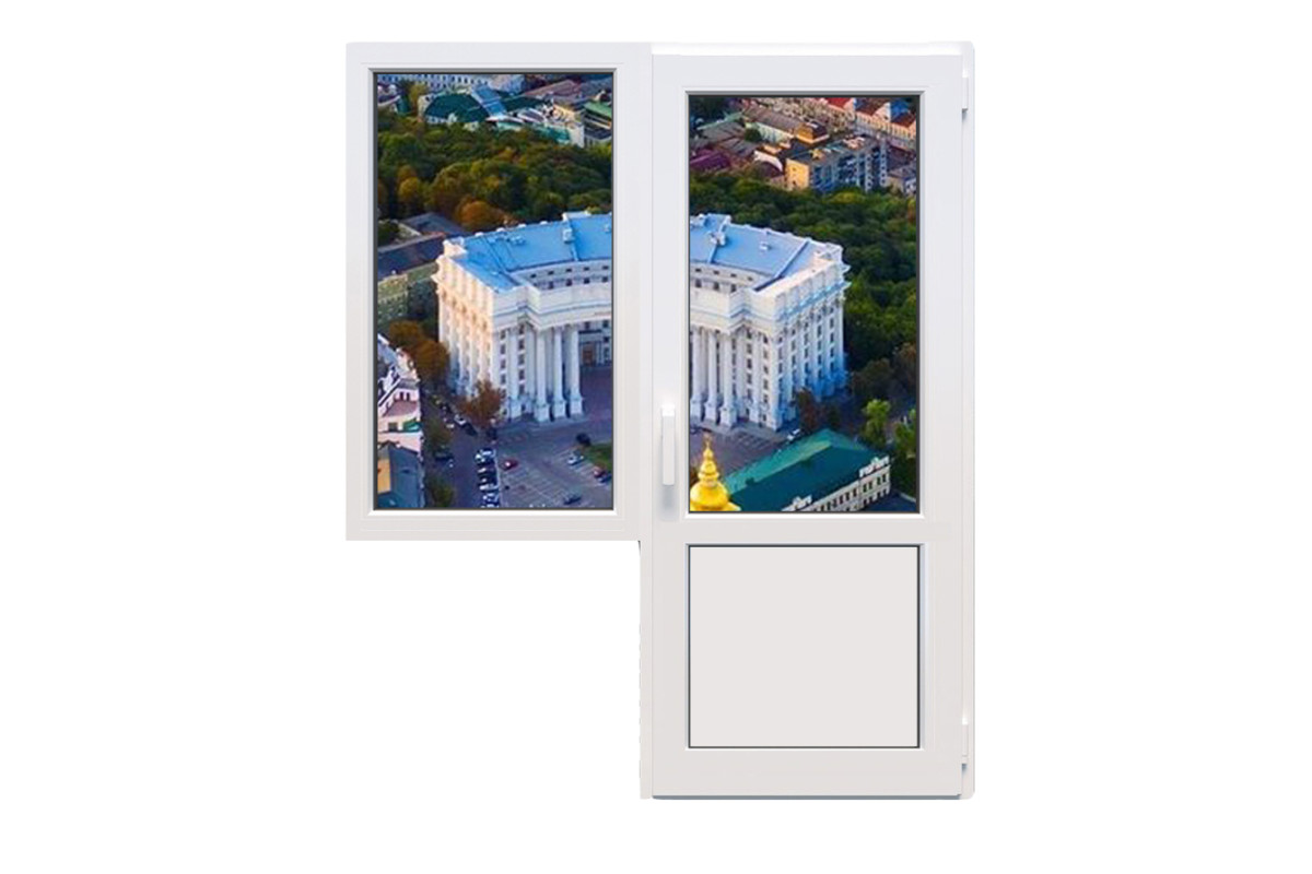 Балконный блок WDS 6S с глухим окном и поворотно-откидной дверью 1500 x 2100 мм