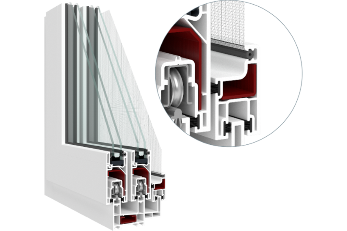 Раздвижное металлопластиковое окно WDS SL 60 1600 × 1400 мм