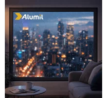 Алюмінієве вікно з термоізольованого профілю ALUMIL S77 глухе 1600*1600 мм антрацит