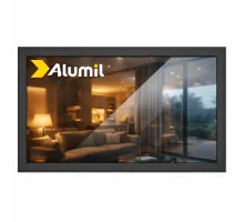 Алюминиевое окно из термоизолированного профиля ALUMIL S77 глухое 1800*2000 мм антрацит