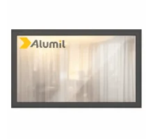 Алюминиевое окно из термоизолированного профиля ALUMIL S77 глухое 1600*1900 мм антрацит