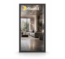 Алюминиевое окно из термоизолированного профиля ALUMIL S77 глухое 1800*1000 мм антрацит