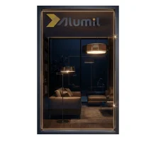 Алюминиевое окно из термоизолированного профиля ALUMIL S77 глухое 1800*900 мм антрацит