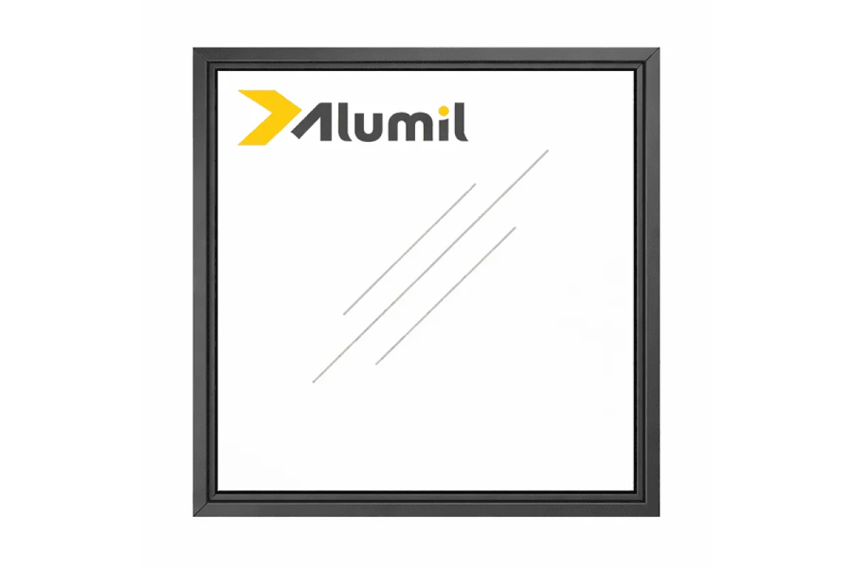 Алюмінієве вікно з термоізольованого профілю ALUMIL S77 глухе 1500*1500 мм антрацит