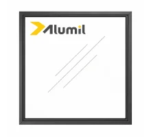 Алюминиевое окно из термоизолированного профиля ALUMIL S77 глухое 1500*1500 мм антрацит