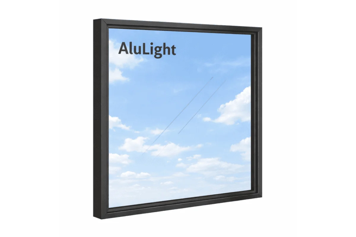 Алюмінієве вікно з терморозривом профіль AluLight W76 глухе 1300*1400 мм антрацит