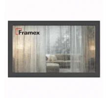Алюмінієве вікно з теплого профілю Framex FT 72 глухе 2500*1800 мм антрацит