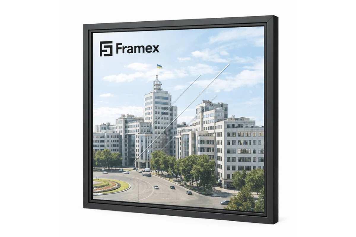 Алюмінієве вікно з теплого профілю Framex FT 72 глухе 1500*1500 мм антрацит