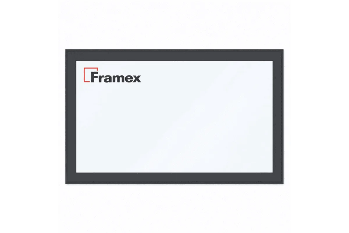 Алюминиевое окно из теплого профиля Framex FT 72 глухое 2000*1500 мм антацит