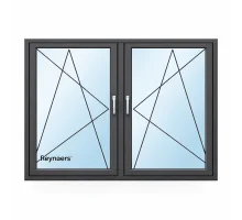 Алюминиевое окно Reynaers CS 77 с теплоизоляцией поворотно-откидное 2000*1600 мм антрацит RAL 7016