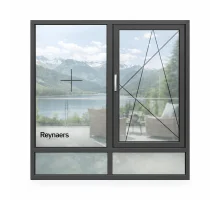 Алюминиевое окно Reynaers CS 77 с теплоизоляцией поворотно-откидное 1600*1800 мм антрацит RAL 7016