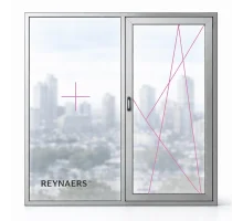 Алюминиевое окно Reynaers CS 77 с теплоизоляцией поворотно-откидное 1500*2000 мм анодированный алюминий