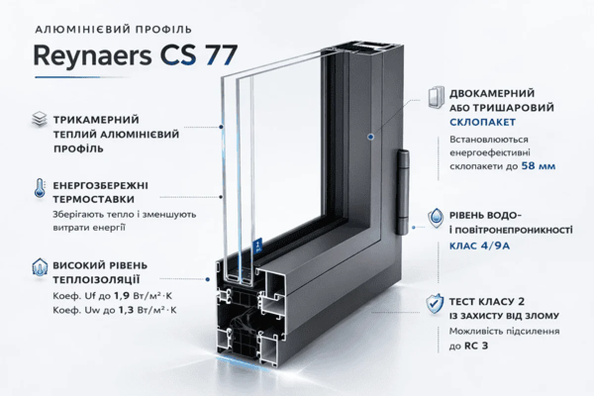 Алюминиевая параллельно раздвижная система Reynaers CS 77 с теплоизоляцией 3000*2800 мм антрацит RAL 7016