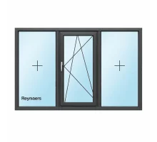 Алюминиевое окно Reynaers CS 77 с теплоизоляцией поворотно-откидное 3200*1700 мм антрацит RAL 7016