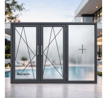 Алюмінієве вікно Reynaers MasterLine 8 HI+ з підвищеною теплоізоляцією поворотно-відкидне 2700*1600 мм антрацит RAL 7016