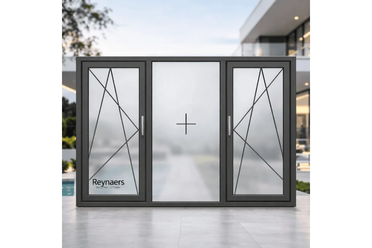 Алюмінієве вікно Reynaers MasterLine 8 HI+ з підвищеною теплоізоляцією поворотно-відкидне 2500*1700 мм антрацит RAL 7016