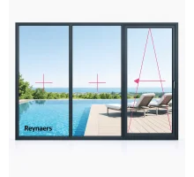 Алюмінієва паралельно розсувна система Reynaers CS 77 з теплоізоляцією 3000*2700 мм антрацит RAL 7016