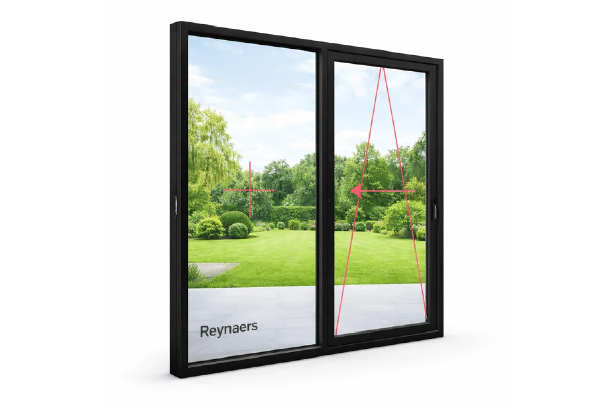 Алюмінієва паралельно розсувна система Reynaers CS 77 з теплоізоляцією 2600*2800 мм чорний матовий RAL 9005