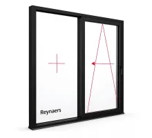 Алюмінієва паралельно розсувна система Reynaers CS 77 з теплоізоляцією1800*2500 мм чорний матовий RAL 9005