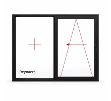 Алюмінієва паралельно розсувна система Reynaers CS 77 з теплоізоляцією 3000*2500 мм чорний матовий RAL 9005