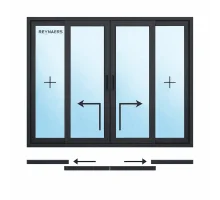 Алюминиевая подъемно-раздвижная система Reynaers MasterPatio с теплоизоляцией 3300*1800 мм антрацит RAL 7016