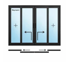 Алюминиевая подъемно-раздвижная система Reynaers MasterPatio с теплоизоляцией 3200*1800 мм черный матовый RAL 9005