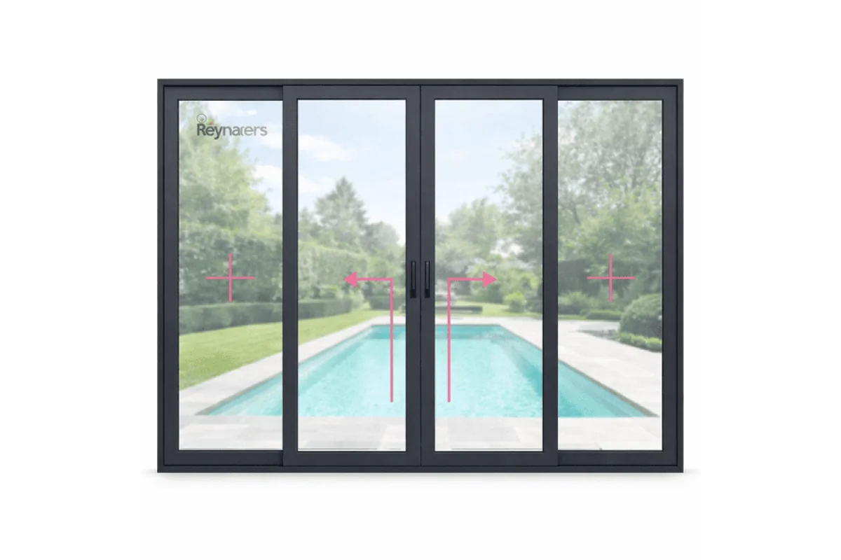 Алюминиевая подъемно-раздвижная система Reynaers MasterPatio с теплоизоляцией 3200*2000 мм антрацит RAL 7016