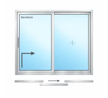 Алюминиевая подъемно-раздвижная система Schüco ASE 70.HI с теплоизоляцией 3500*2200 мм анодированный алюминий