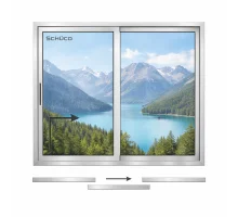 Алюминиевая подъемно-раздвижная система Schüco ASE 70.HI с теплоизоляцией 2500*2500 мм анодированный алюминий