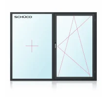 Алюмінієве вікно Schüco AWS 90.SI+ з підвищеною теплоізоляцією поворотно-відкидне 1700*2200 мм антрацит RAL 7016