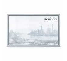 Алюмінієве вікно Schuco AWS 75.SI + з підвищеною теплоізоляцією панорамне глухе 2500*2300 мм анодований сріблястий металік