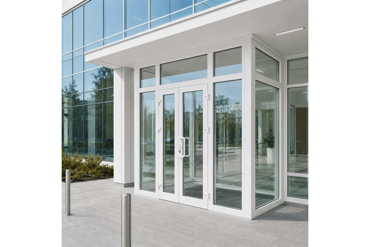 Металопластиковий тамбур REHAU 3900*2600 мм білий
